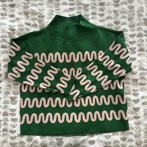 Maeve  Mock Turtleneck Squiggle Sweater S NWOT